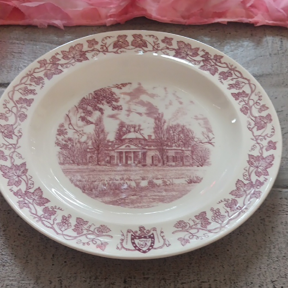 WEDGEWOOD MONTICELLO Home Of Thomas Jefferson WEST FRONT Plate 1957